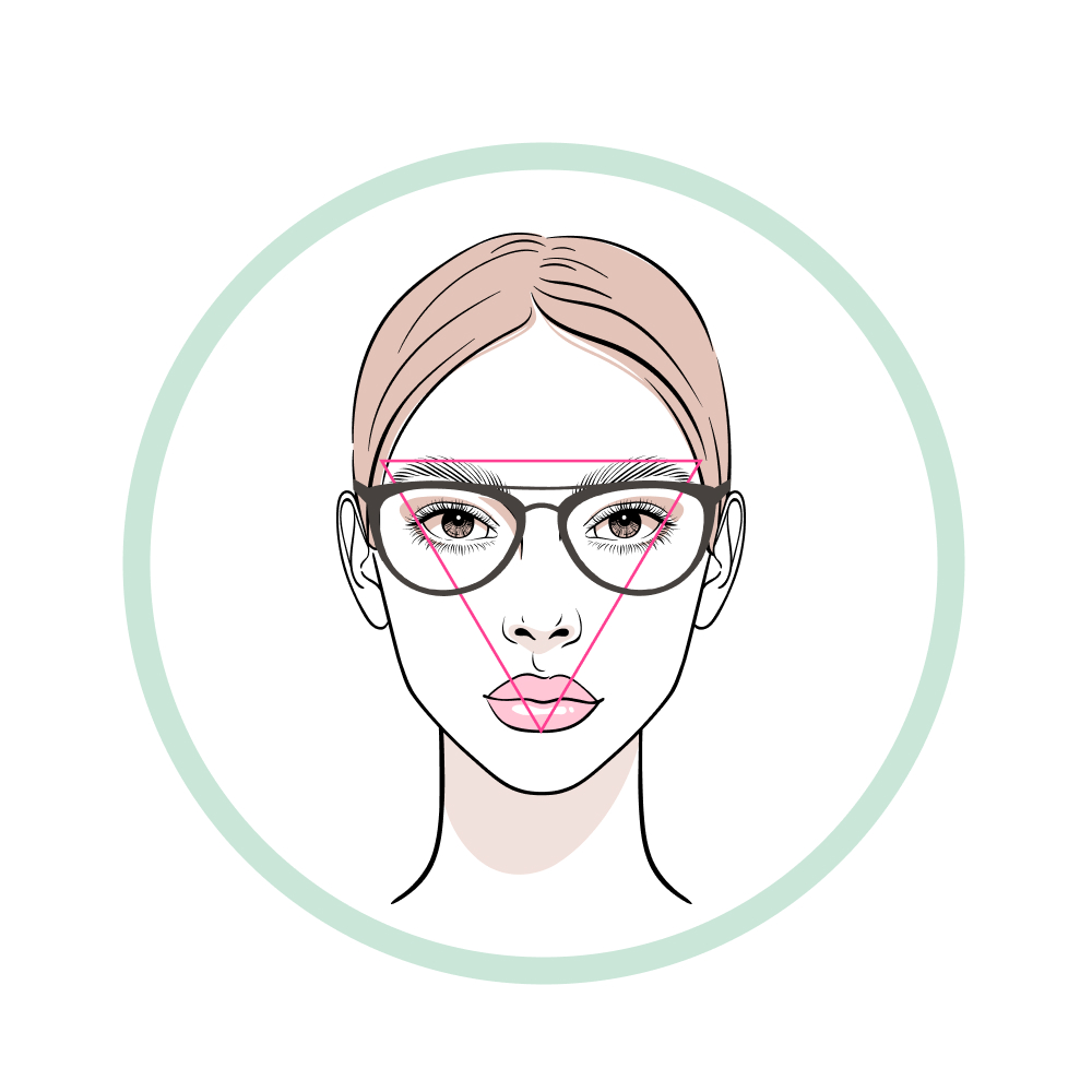 Briller til det hjerteformede ansigt