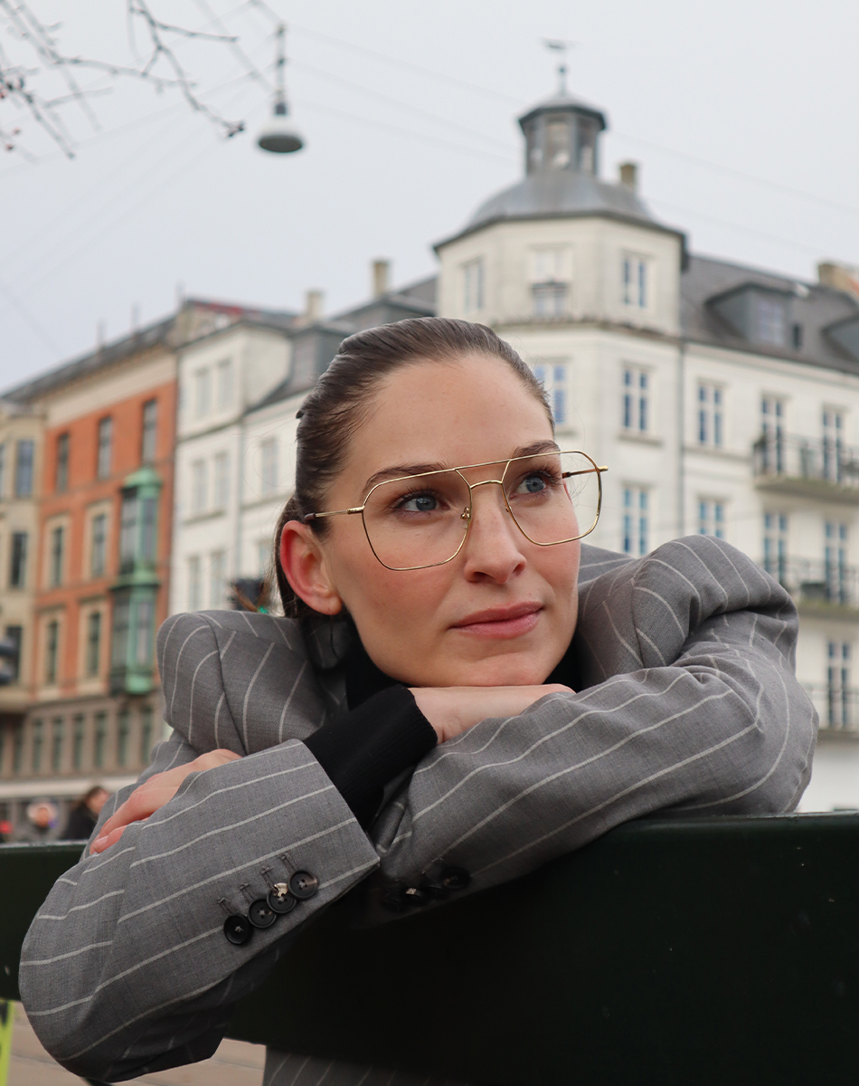 XL size metalbrille i guld fra Monkeyglasses