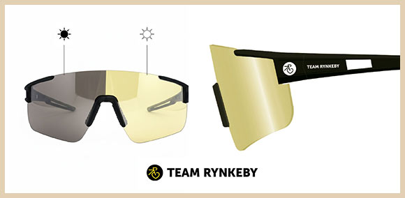 Team Rynkeby cykelbrille med farveskiftende solglas